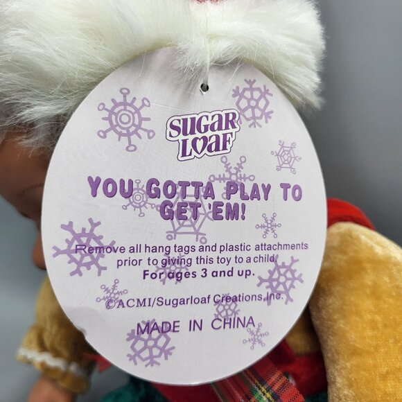 Kostume Kids Sugar Loaf Christmas Gingerbread Doll Santa Hat Overalls 15 inch - Picture 4 of 16